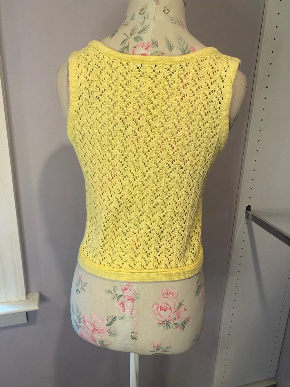 Z Supply Pale Yellow Open-Knit Cropped Cardigan and shell set